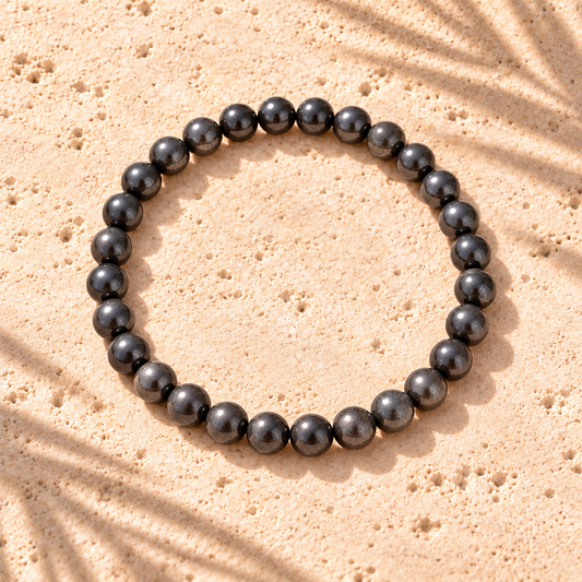 Bracelet en Hématite – vue de dessus