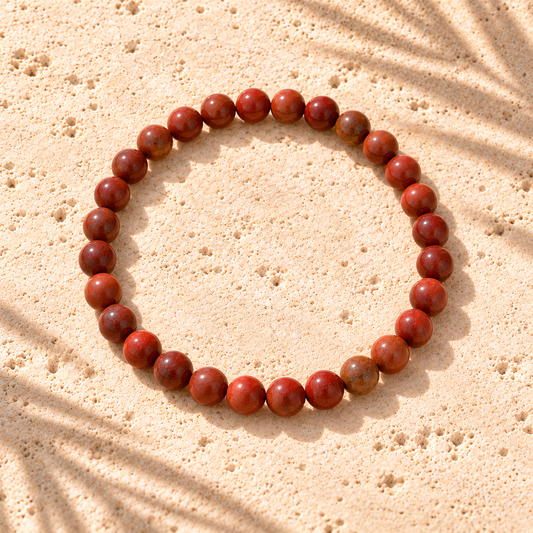 Bracelet en Jaspe Rouge – vue de dessus