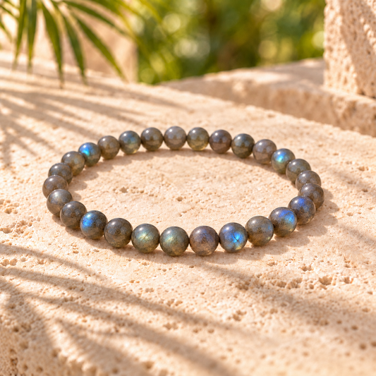 Bracelet Labradorite, perles naturelles de 6 mm