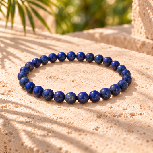 Bracelet en lapis-lazuli, perles naturelles de 6 mm
